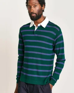 Pull 100% Laine Dapfil rayé vert/violet