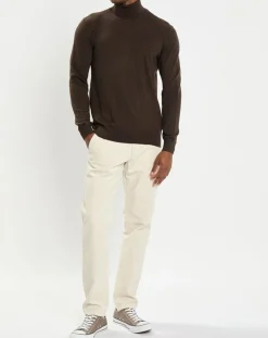 Pull 100% Laine marron foncé