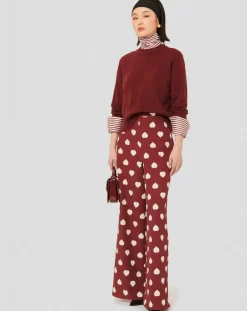 Pull 100% Laine Preppy bordeaux