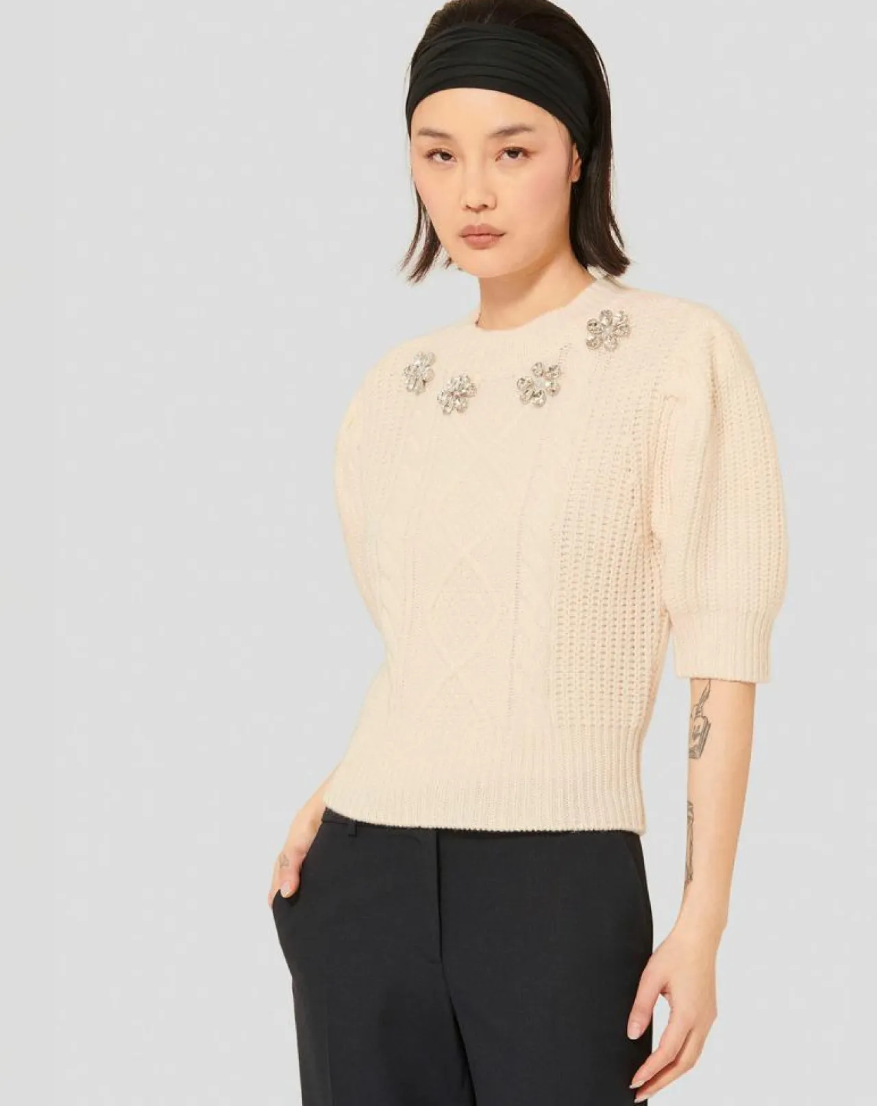 Pull 100% Laine Psyche écru