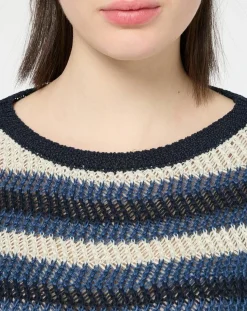 Pull 100% Lin Gentile bleu/multicolore