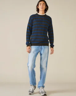 Pull 100% Lin Nect rayé bleu