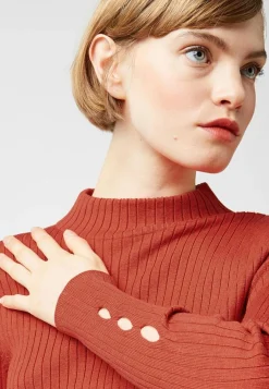 Pull, Abelle col montant ouvertures orange rouille