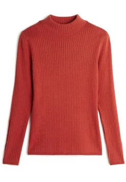Pull, Abelle col montant ouvertures orange rouille