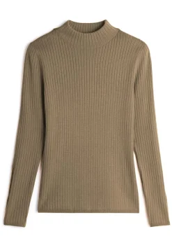 Pull, Abelle col montant ouvertures marron camel