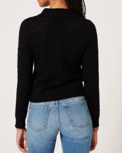 Pull ajouré Pointelle noir