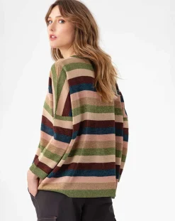 Pull Alesia rayures lurex