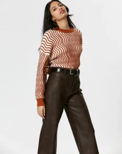 Pull Alicia marron/crème