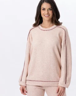Pull Alpaga beige rose