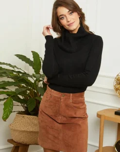 Pull Anna en Maille mélangée noir