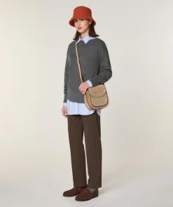 Pull Annouck 100% laine jacquard gris foncé