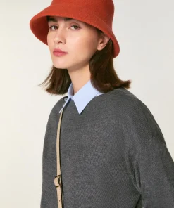 Pull Annouck 100% laine jacquard gris foncé