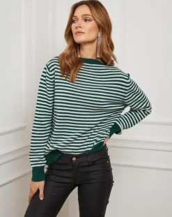 Pull Benedicte vert/ecru