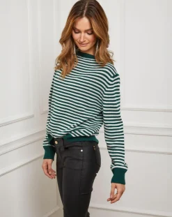 Pull Benedicte vert/ecru