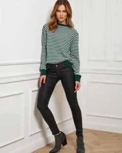 Pull Benedicte vert/ecru