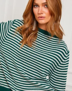 Pull Benedicte vert/ecru