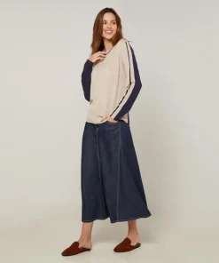 Pull Bernadette en Laine mélangée beige/marine