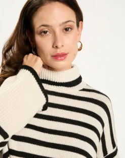 Pull Billie rayé blanc