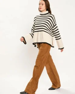 Pull Billie rayé blanc