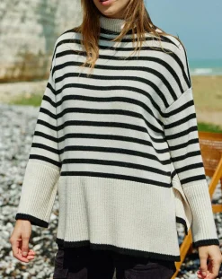 Pull Billie rayé blanc