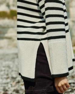 Pull Billie rayé blanc