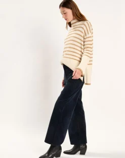 Pull Billie rayé camel