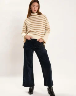 Pull Billie rayé camel