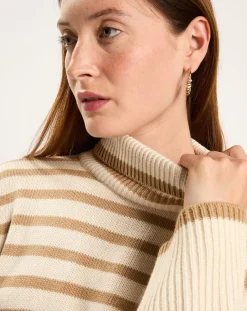 Pull Billie rayé camel