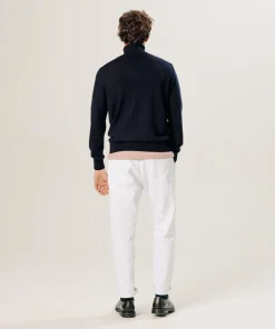 Pull Clément 100% laine col rond bleu nuit