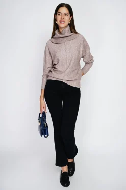 Pull col boule désert