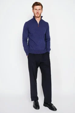 Pull col camionneur bleu nuit