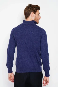 Pull col camionneur bleu nuit