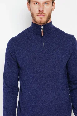 Pull col camionneur bleu nuit