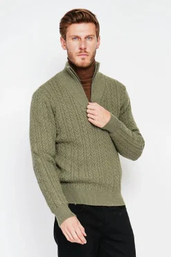 Pull col camionneur kaki