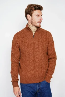 Pull col camionneur marron