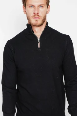 Pull col camionneur noir