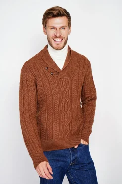 Pull col chale marron