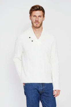 Pull col châle naturel