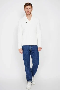 Pull col châle naturel