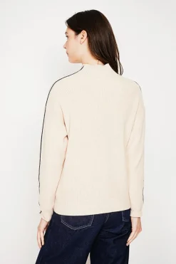 Pull col montant crème