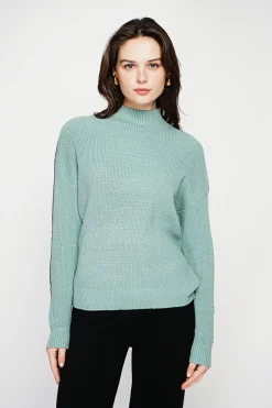 Pull col montant jade