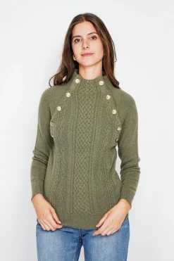 Pull col montant kaki