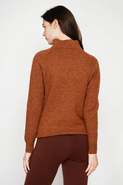 Pull col montant marron