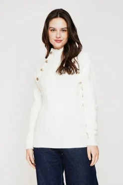 Pull col montant naturel