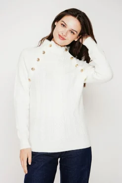 Pull col montant naturel