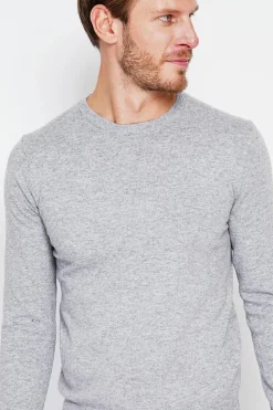 Pull col ras de cou flanelle
