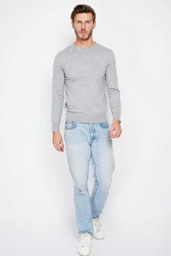 Pull col ras de cou flanelle