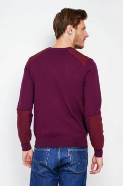 Pull col rond bordeaux