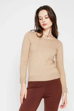 Pull col rond classique nougat