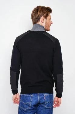 Pull col rond noir